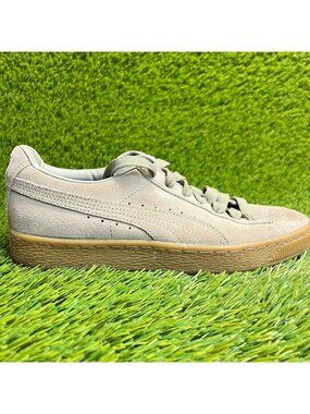 Puma Suede Classic Boys Size 5.5Y Beige Gum Athletic Walking Shoes Sneakers
